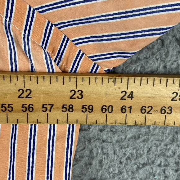 Ralph Lauren Men's 16 34/35 Large Classic Fit Shirt Orange Stripe Button Down - Picture 4 of 8
